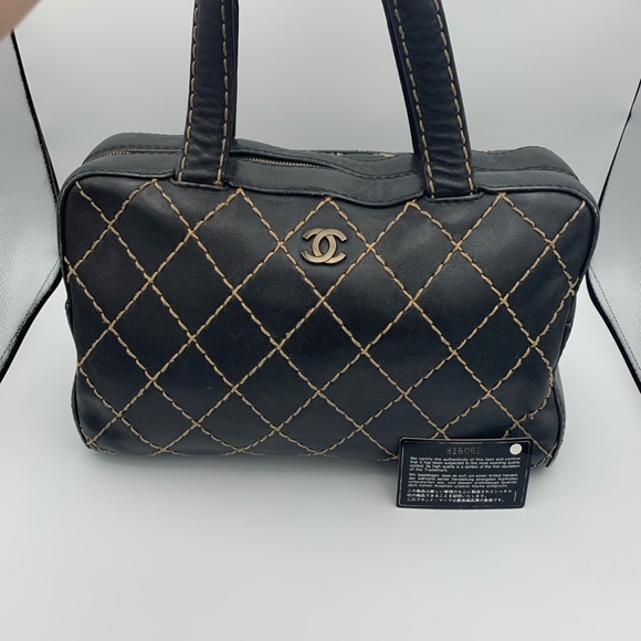Chanel Wild Stitch Boston Handbag Black - Picture 3 of 12